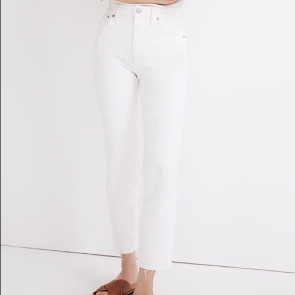 Madewell Perfect Vintage Jean White Cropped Hem 33